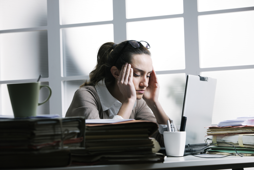 Stressed Woman Working